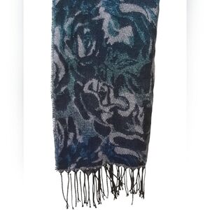 Steve Madden Women's Purple Floral Fringe Scarf